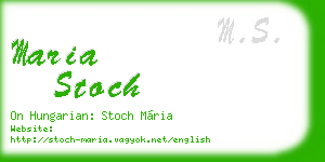 maria stoch business card